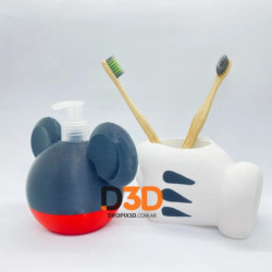 Kit Baño Mickey Porta Cepillo con Dispenser