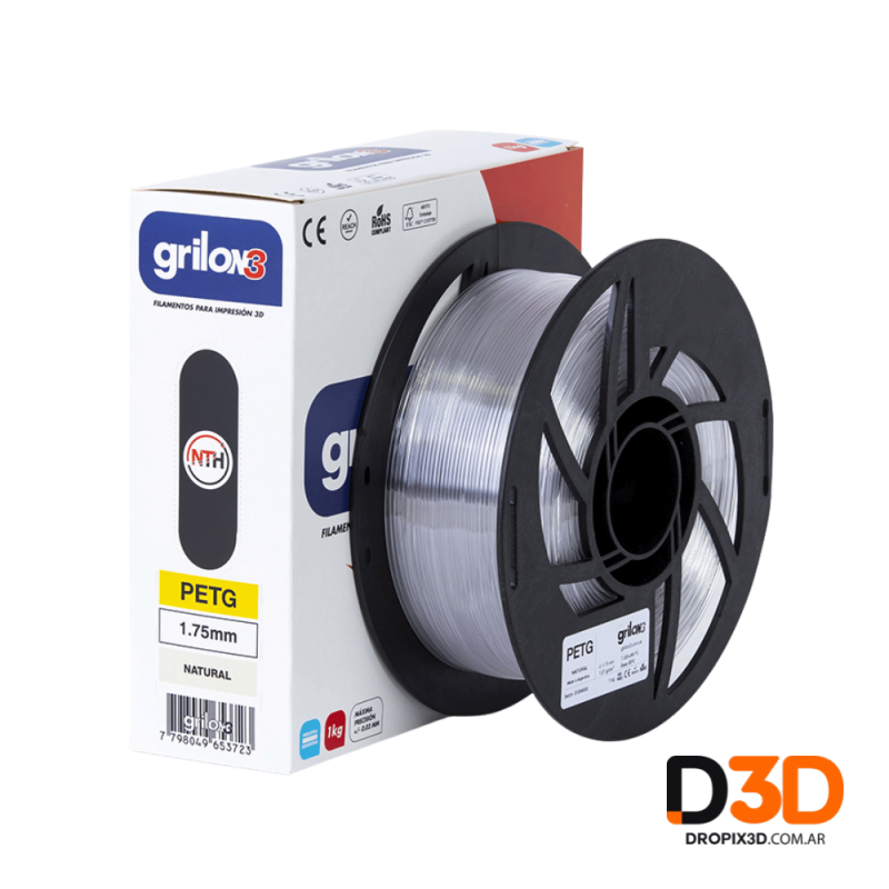 Filamento PETG Grilon3 1kg | Resistente, Brillante DroPix 3D