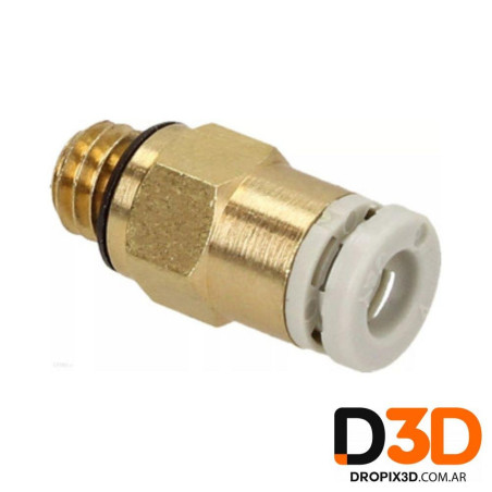 Acople Neumático Racor PC4-M6 con Tope | Conector Bowden 3D | DroPix 3D