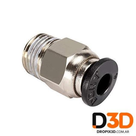 Acople Neumático Racor PC4-M10 Pasante | Tubo Bowden 3D | DroPix 3D