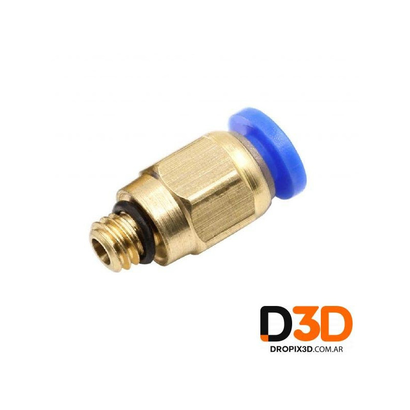 Acople Neumático Racor PC4-M5 con Tope | Conector Bowden 3D | DroPix 3D