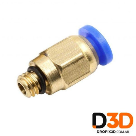 Acople Neumático Racor PC4-M5 con Tope | Conector Bowden 3D | DroPix 3D