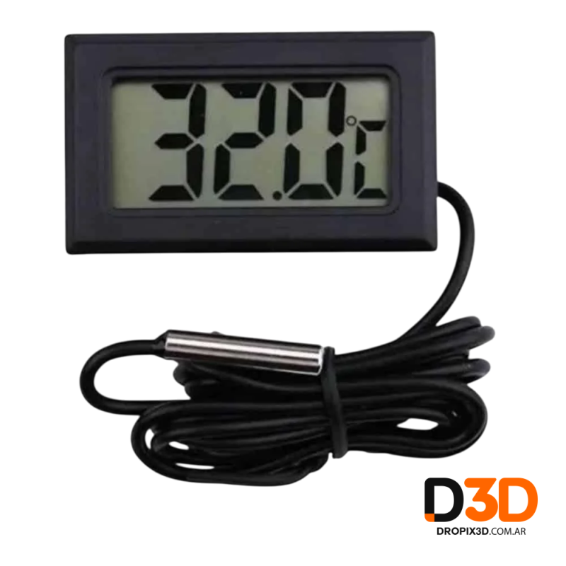 Termómetro Digital LCD para Impresoras 3D y Gabinetes | DroPix 3D