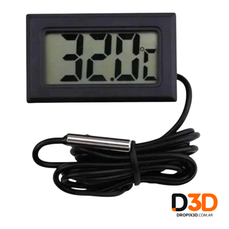 Termómetro Digital LCD para Impresoras 3D y Gabinetes | DroPix 3D