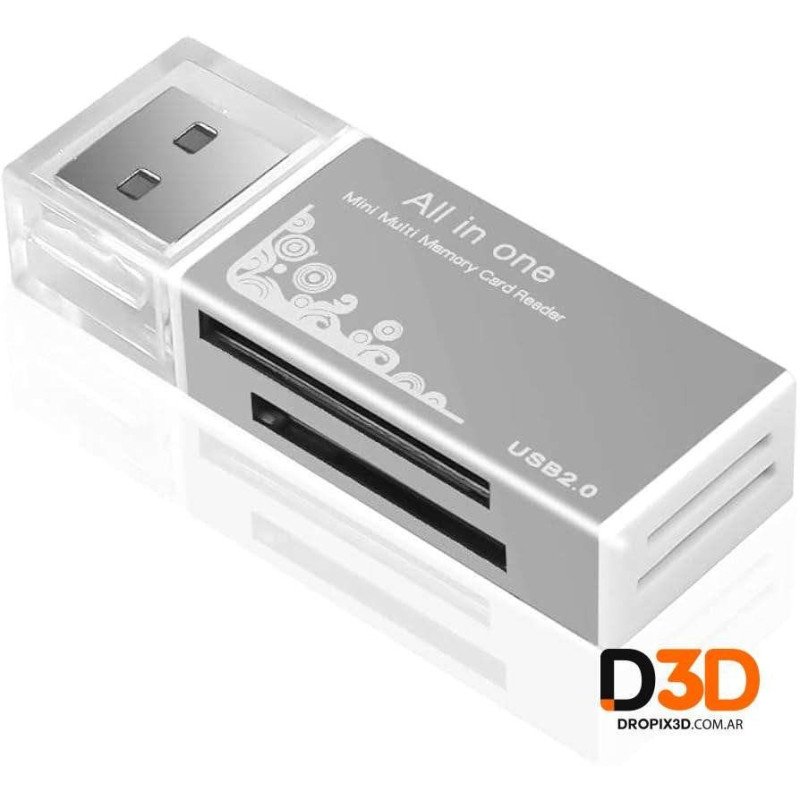 Lector de Tarjetas USB 4 en 1 | Lectura Rápida y Versátil | DroPix 3D