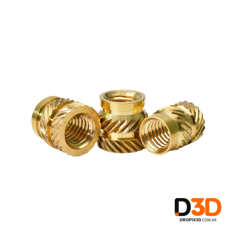 Tuerca de Inserción Roscada M3 y M4 | DroPix 3D Mar del Plata