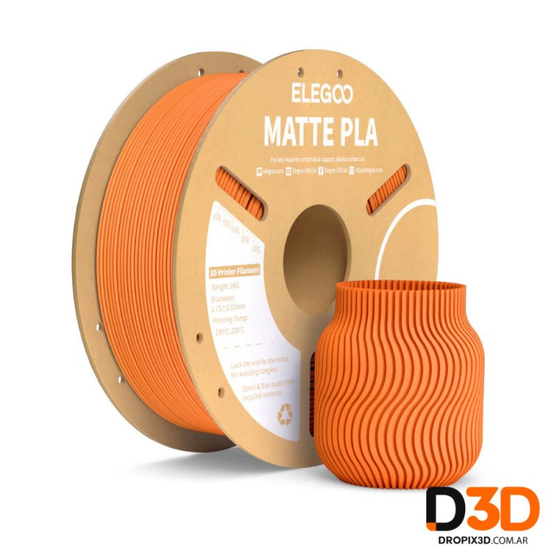 Filamento PLA Elegoo Matte 1kg | DroPix 3D Mar del Plata