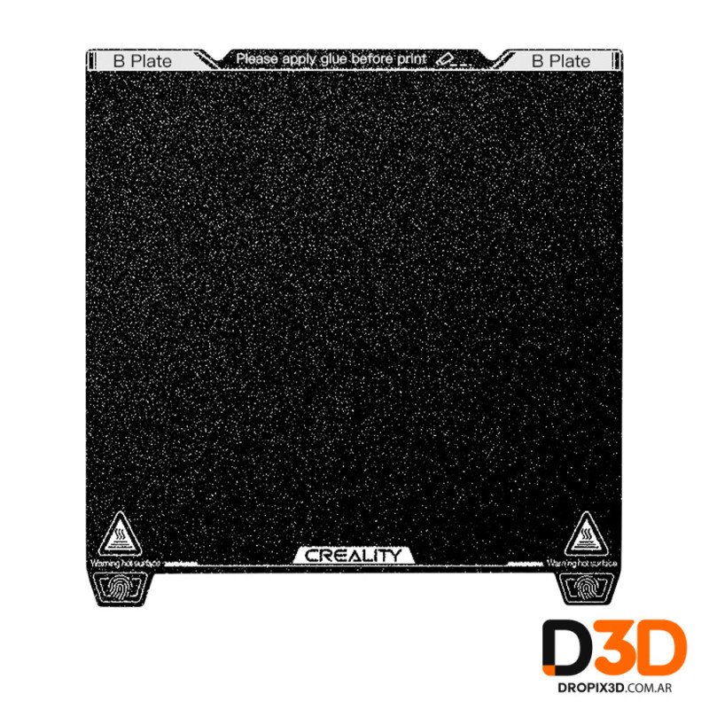 Cama Fleje Doble PEI Rugoso 235x235mm Acero | Símil Creality / Elegoo | DroPix 3D Mar del Plata