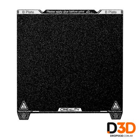 Cama Fleje Doble PEI Rugoso 235x235mm Acero | Símil Creality / Elegoo | DroPix 3D Mar del Plata
