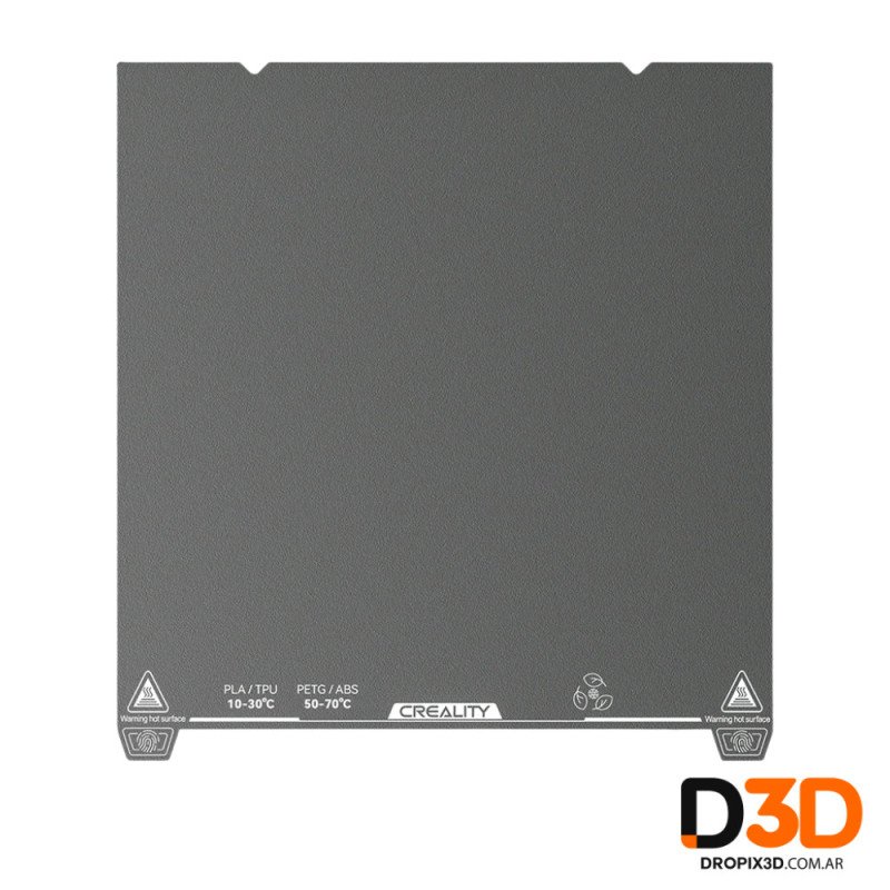 Cama Fleje Doble PEI Rugoso 235x235mm Acero | Símil Creality / Elegoo | DroPix 3D Mar del Plata