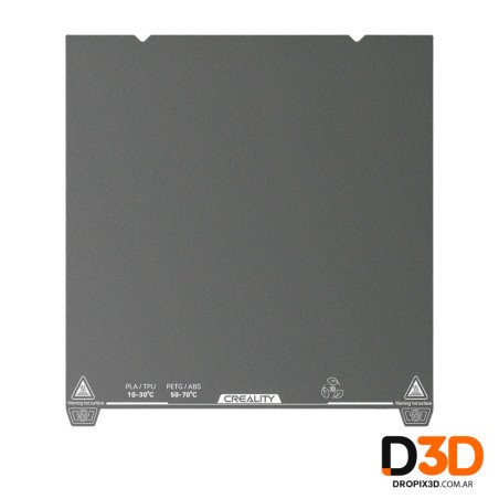 Cama Fleje Doble PEI Rugoso 235x235mm Acero | Símil Creality / Elegoo | DroPix 3D Mar del Plata