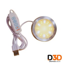 Luz LED USB Táctil Dimerizable 10W Blanco Cálido | DroPix 3D Mar del Plata